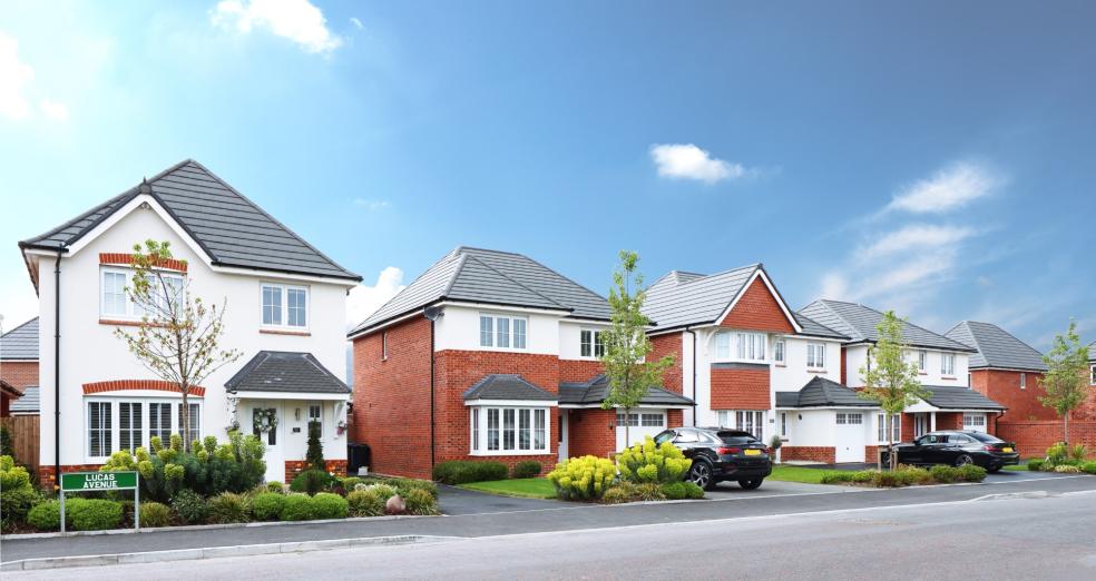 A street scene of new Anwyl homes