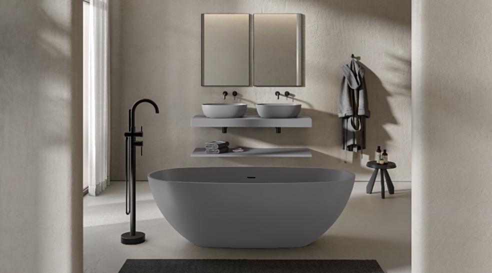 Elements Nosa bathroom freestanding stone bath