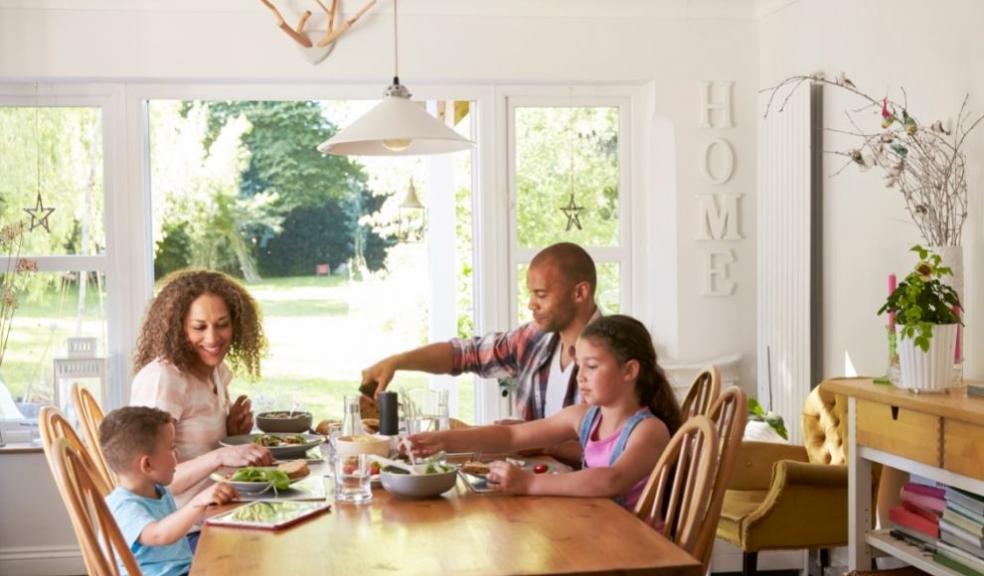 Family eating a meal 