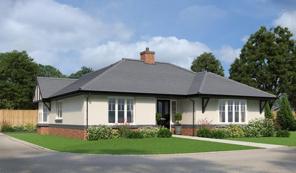 A CGI of the Budleigh Corner style show home from Edenstone Homes at St Mary’s Garden Village in Ross-On-Wye