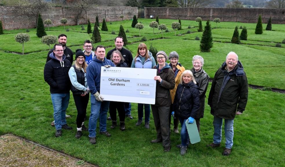 Friends of Old Durham Gardens receives £1,500 donation from Barratt Homes North East