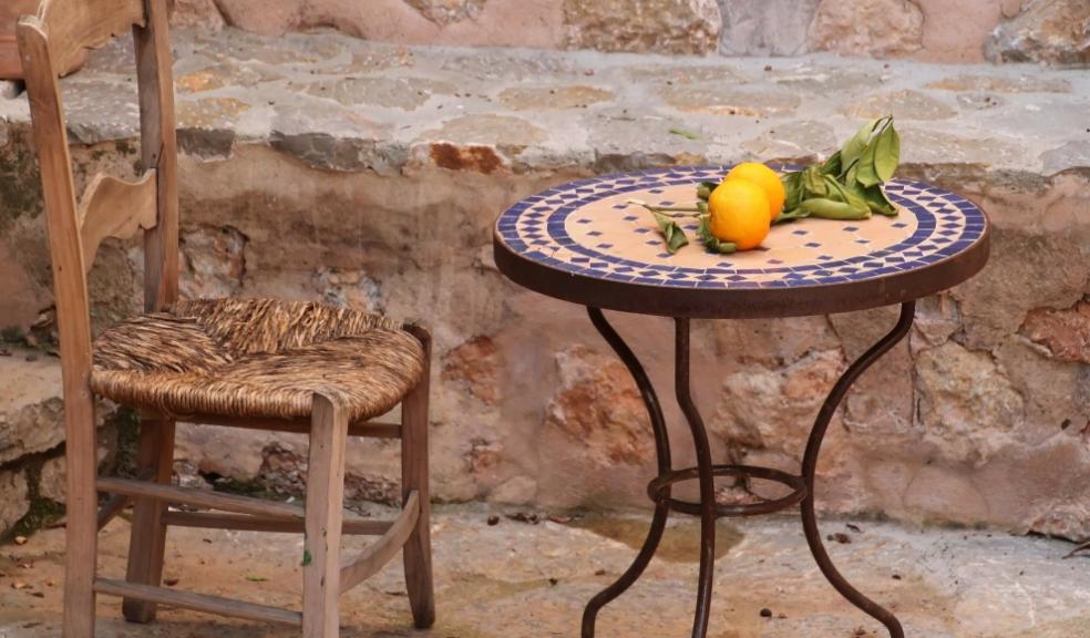 mosaic table and chair