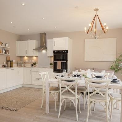 The open plan dining kitchen